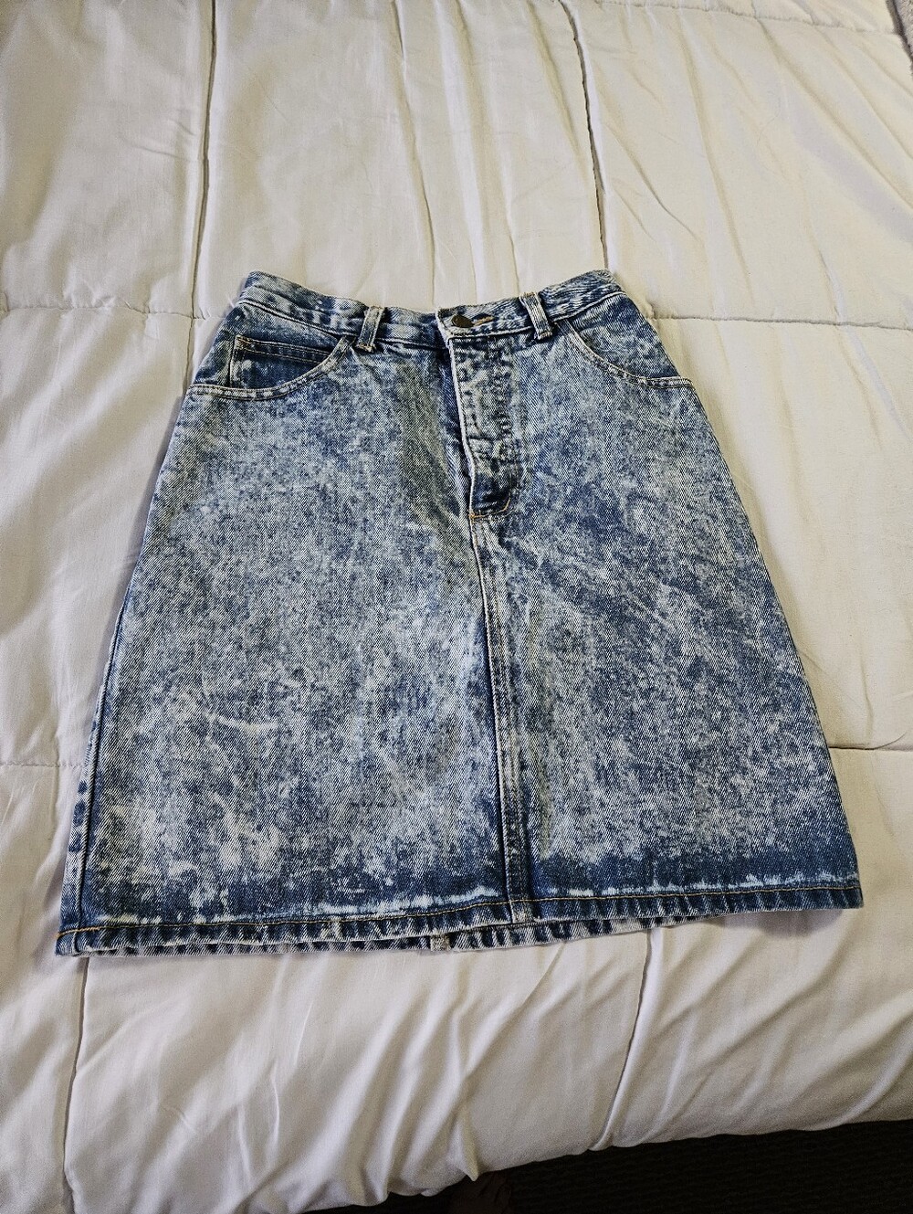 Vintage Georges Marciano for Guess Acid Wash Denim Skirt High Waist  - Size 29